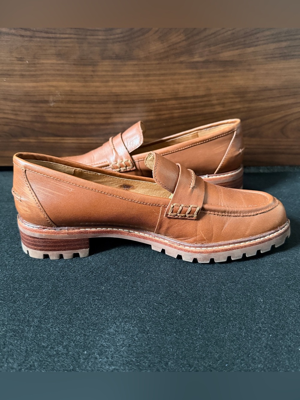 Madewell Corine Lugsole Loafer Women's Size 7 Camel Brown Leather - Picture 6 of 13